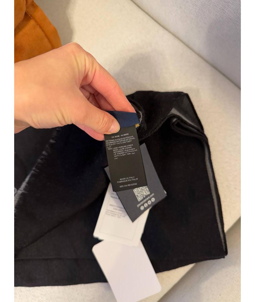 PAUL & SHARK Черный шерстяной шарф, фото 2