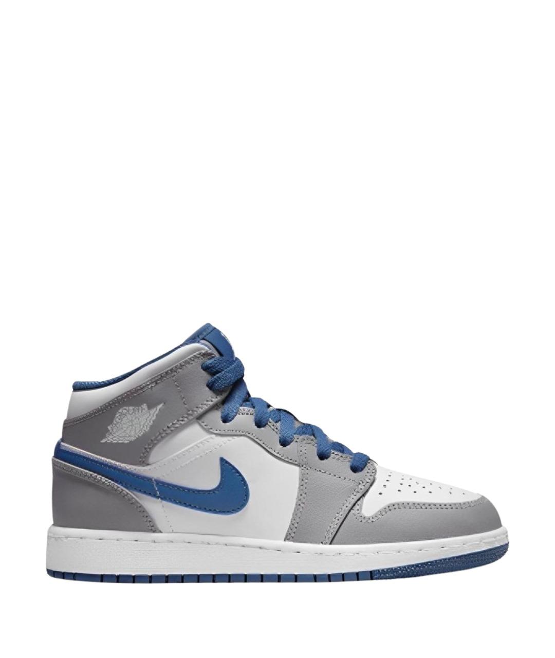 JORDAN Серые кожаные кроссовки, фото 1