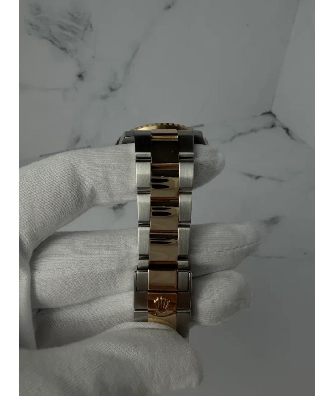 ROLEX Черные часы из желтого золота, фото 5