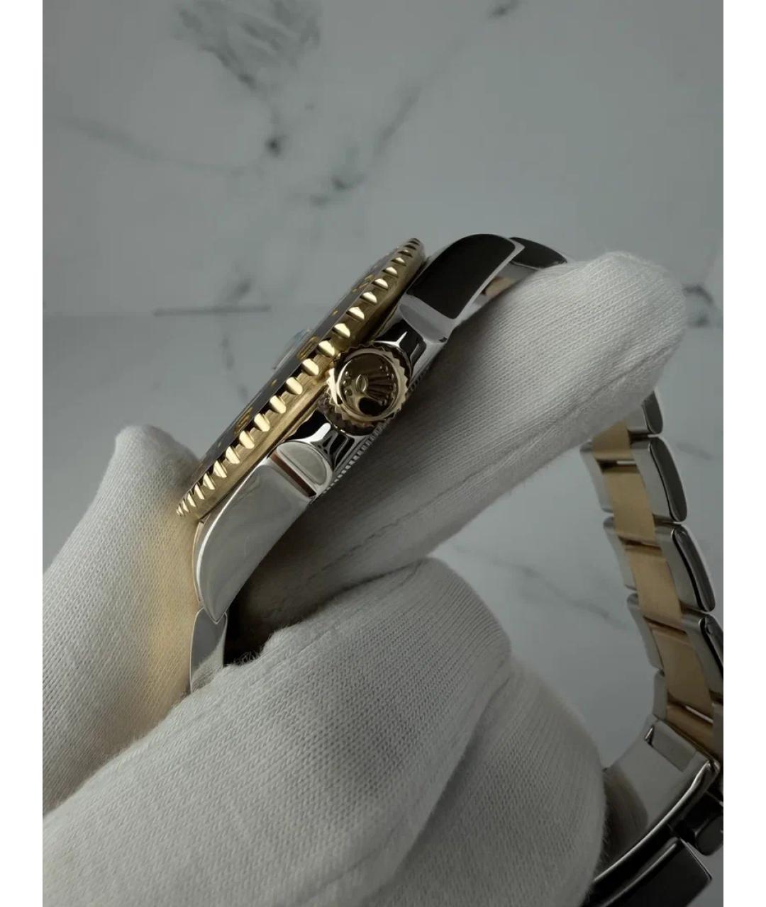 ROLEX Черные часы из желтого золота, фото 3