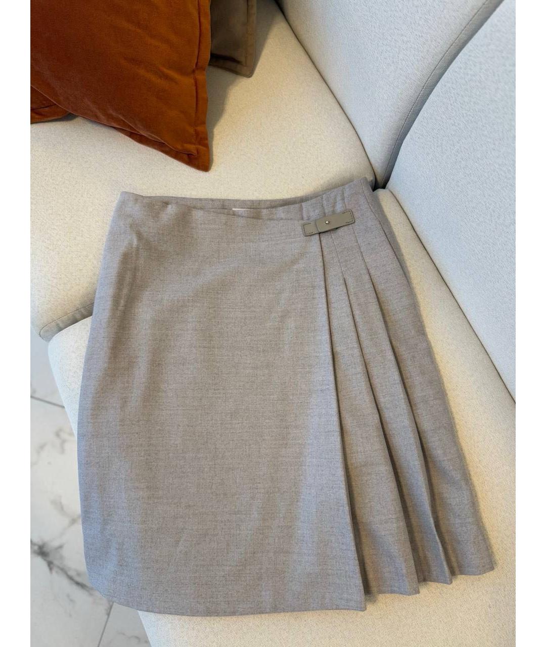 FABIANA FILIPPI Серая кашемировая юбка миди, фото 7