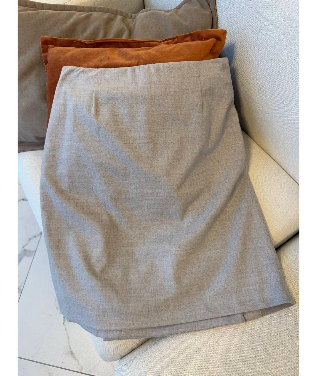 FABIANA FILIPPI Серая кашемировая юбка миди, фото 2