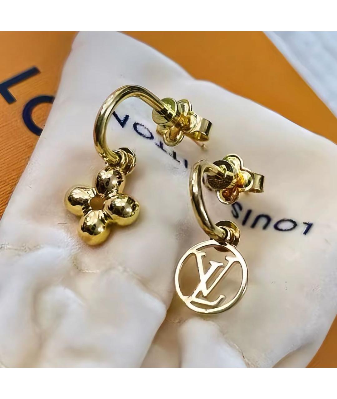 LOUIS VUITTON Золотые серьги, фото 2
