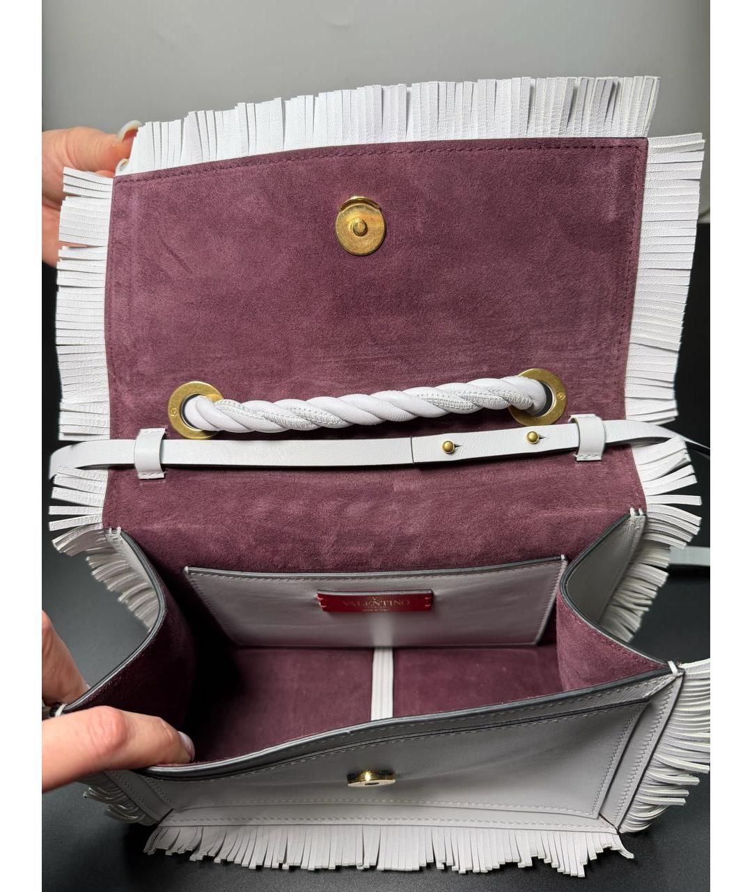 VALENTINO Белая кожаная сумка через плечо, фото 2