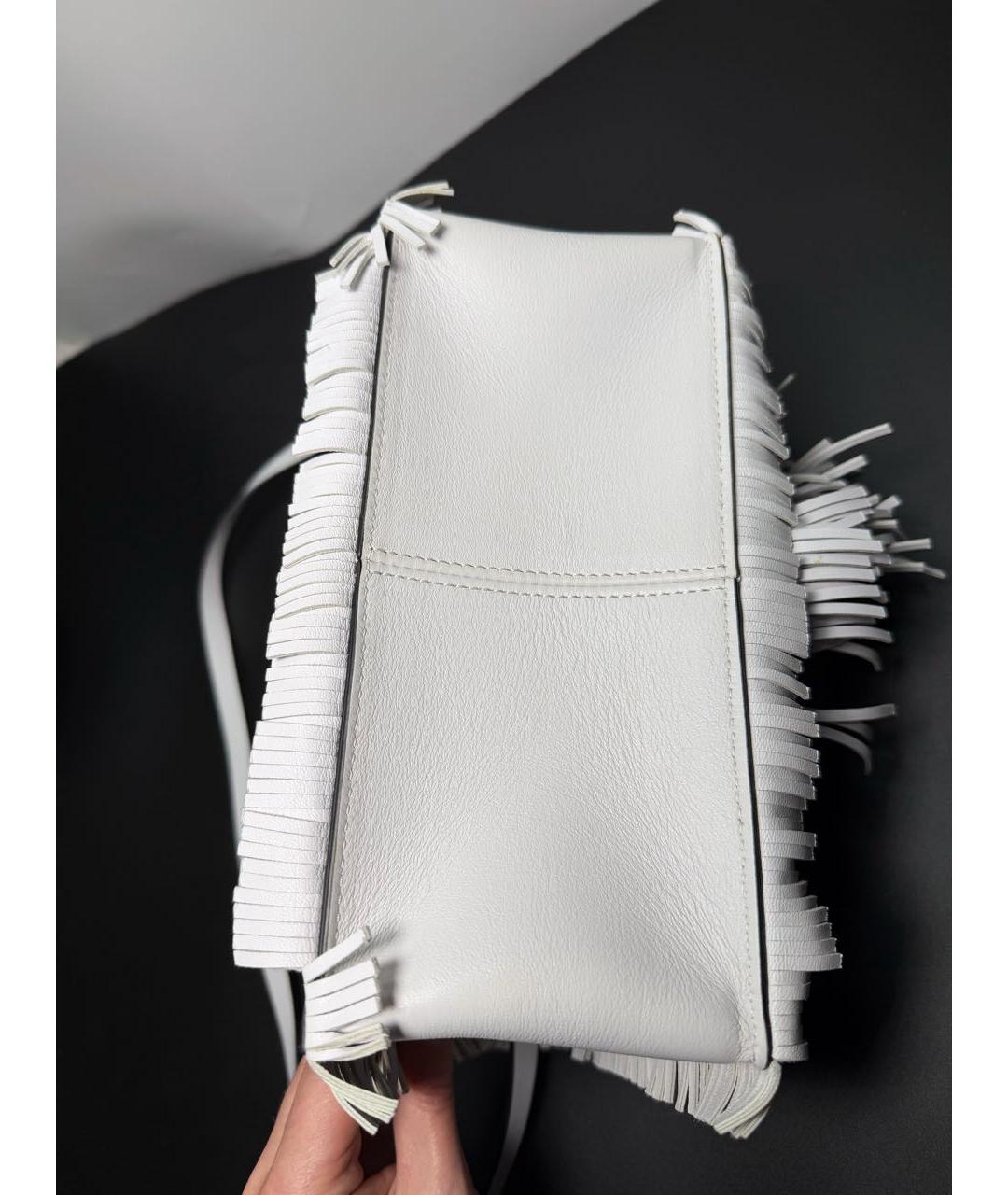 VALENTINO Белая кожаная сумка через плечо, фото 4