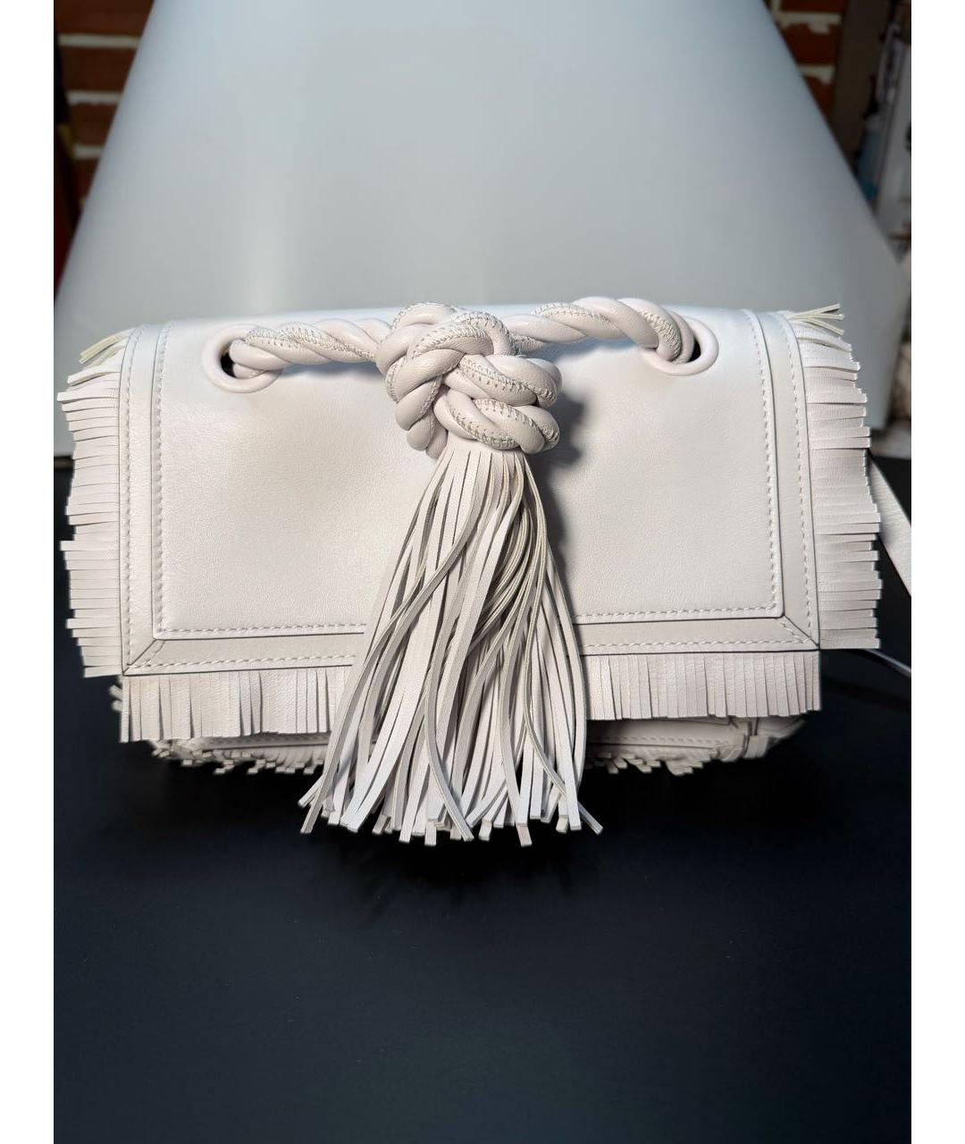 VALENTINO Белая кожаная сумка через плечо, фото 7
