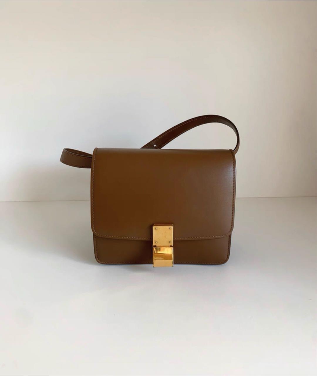 CELINE Коричневая кожаная сумка через плечо, фото 2