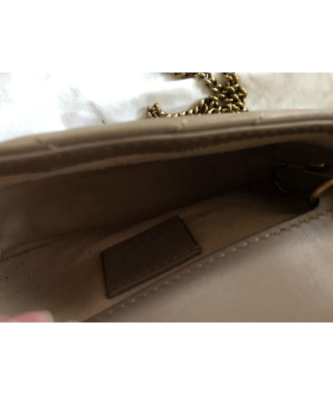 GUCCI Бежевая кожаная сумка через плечо, фото 3