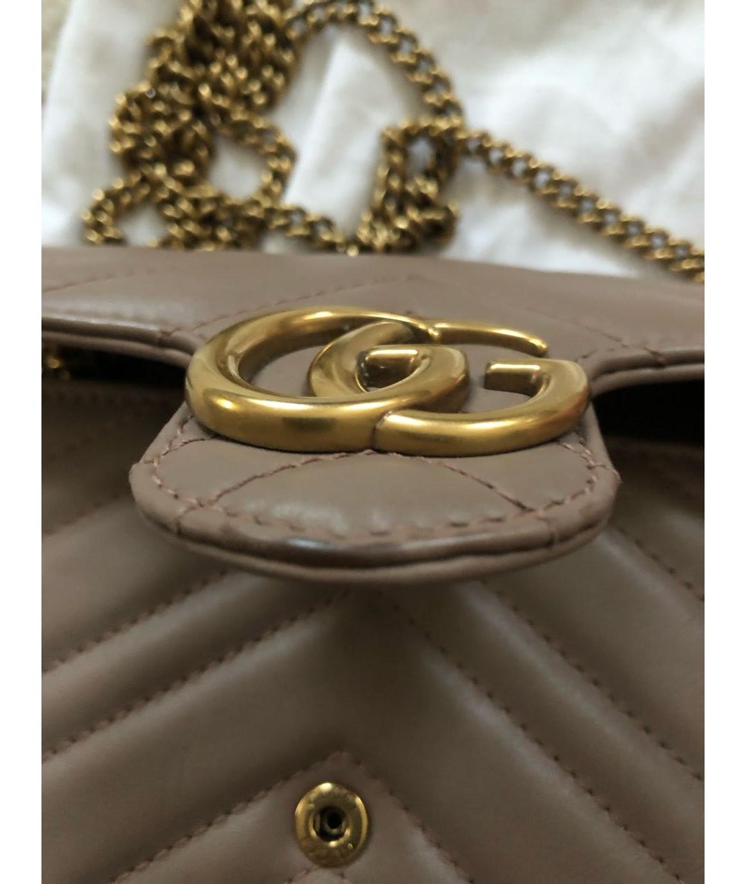 GUCCI Бежевая кожаная сумка через плечо, фото 7