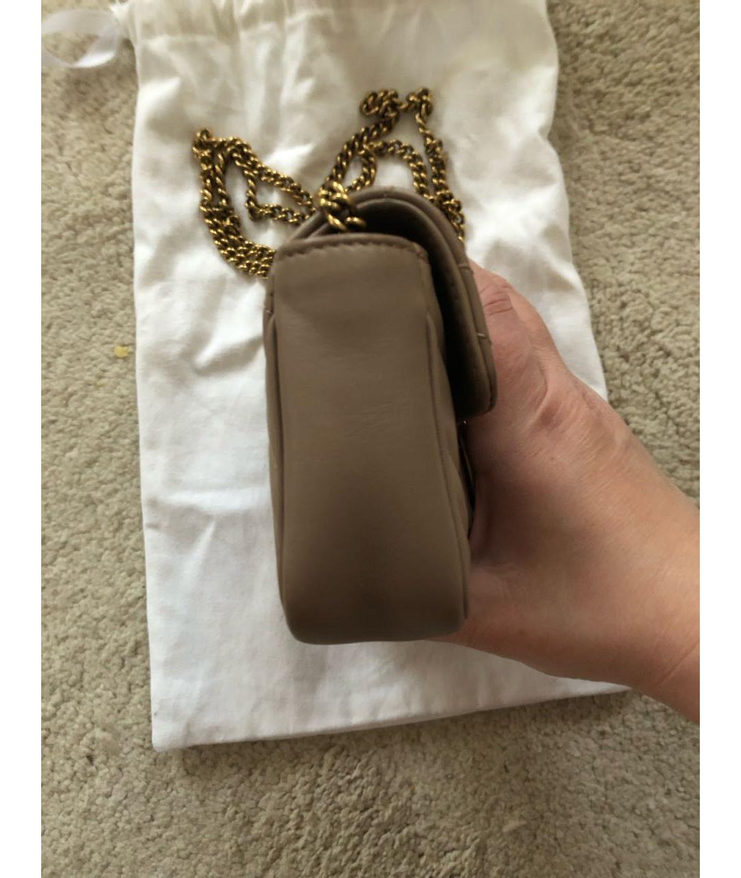 GUCCI Бежевая кожаная сумка через плечо, фото 2