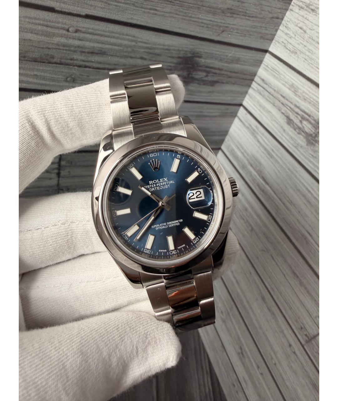 ROLEX Темно-синие часы, фото 3