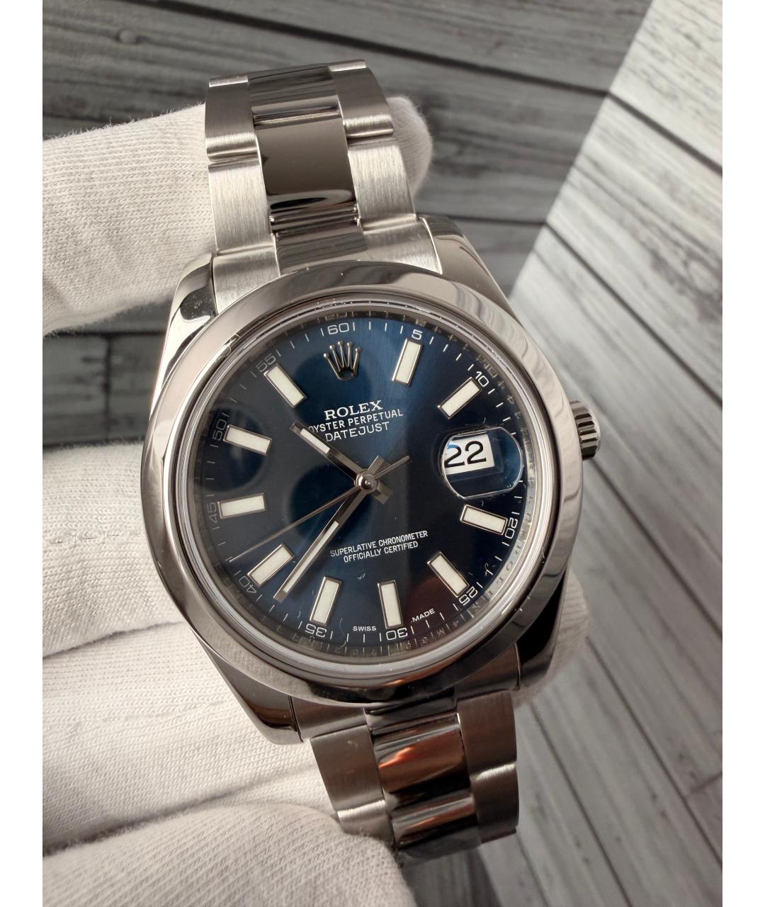 ROLEX Темно-синие часы, фото 4