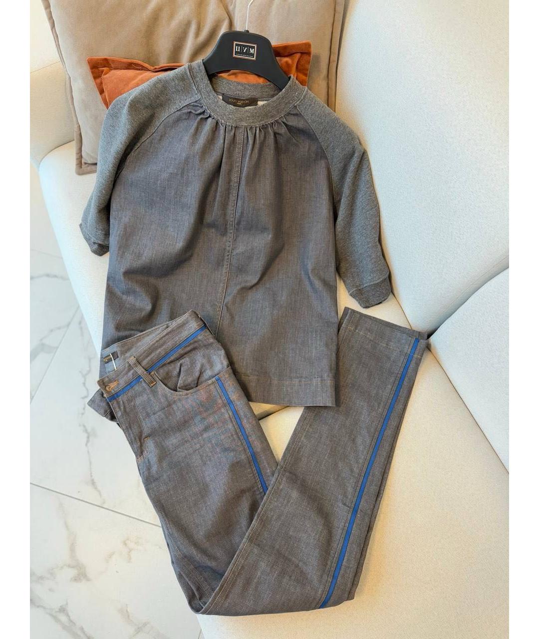 LOUIS VUITTON Серый хлопковый костюм с брюками, фото 4