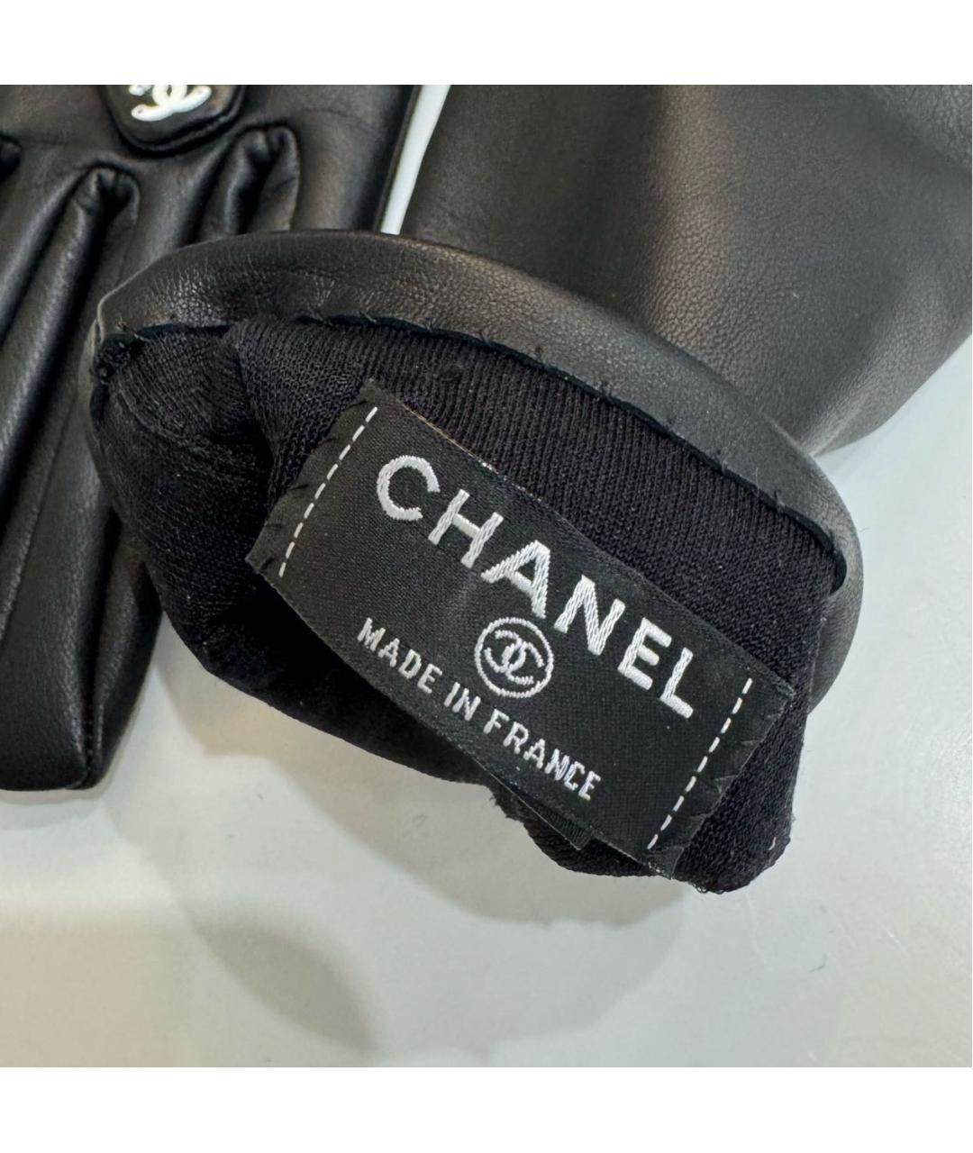 CHANEL Черные кожаные перчатки, фото 3