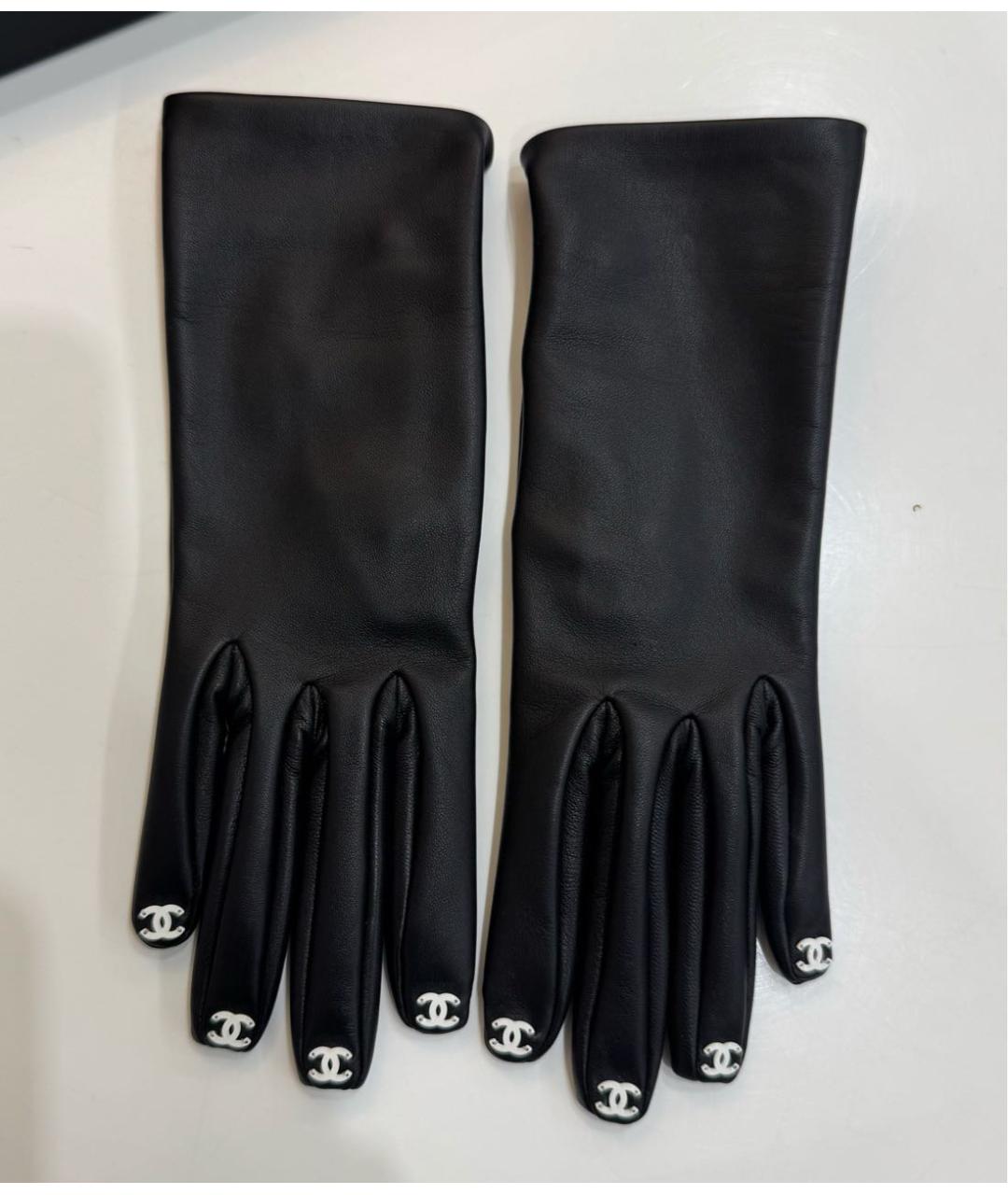 CHANEL Черные кожаные перчатки, фото 8