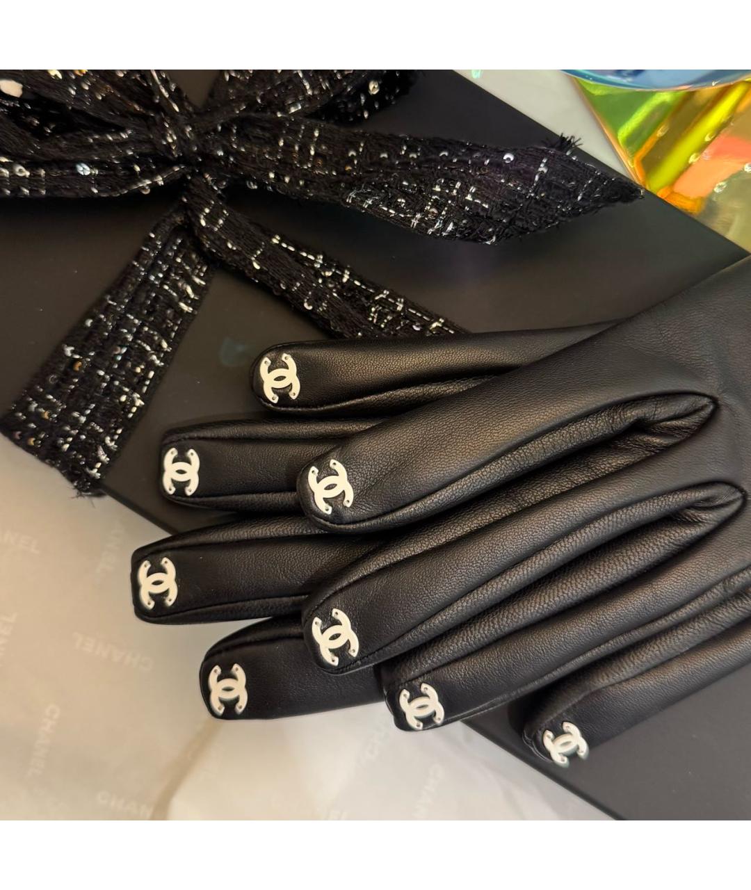 CHANEL Черные кожаные перчатки, фото 5