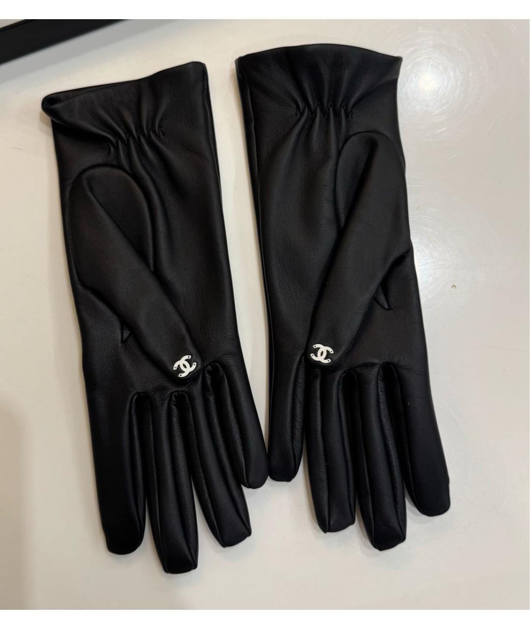 CHANEL Черные кожаные перчатки, фото 2
