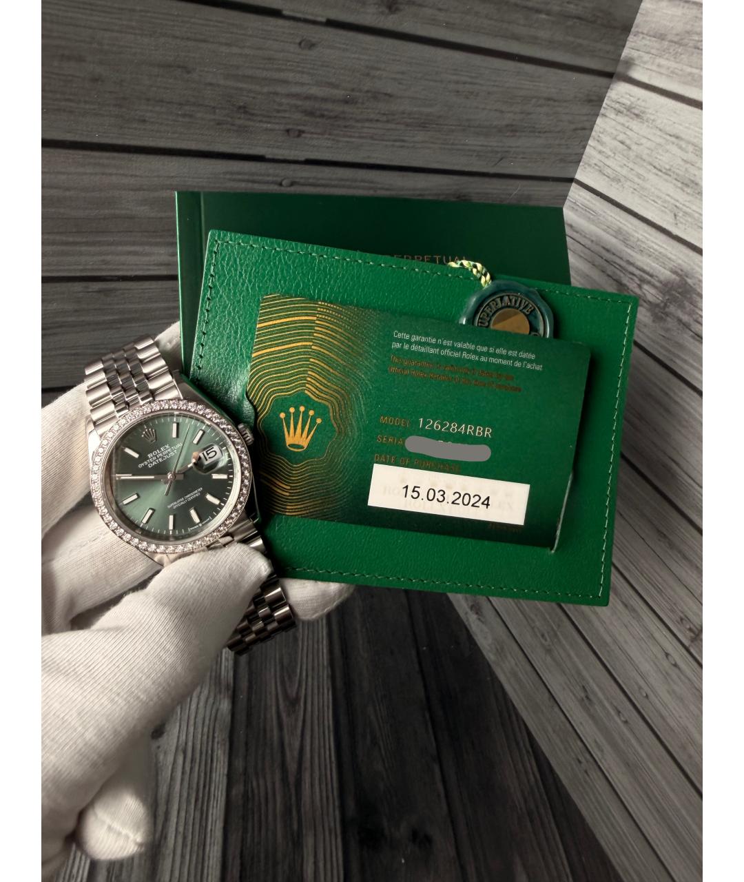 ROLEX Зеленые часы, фото 2