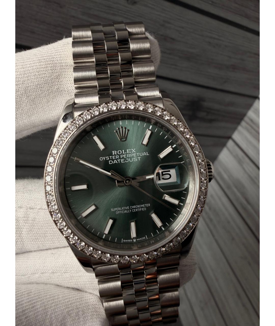 ROLEX Зеленые часы, фото 4