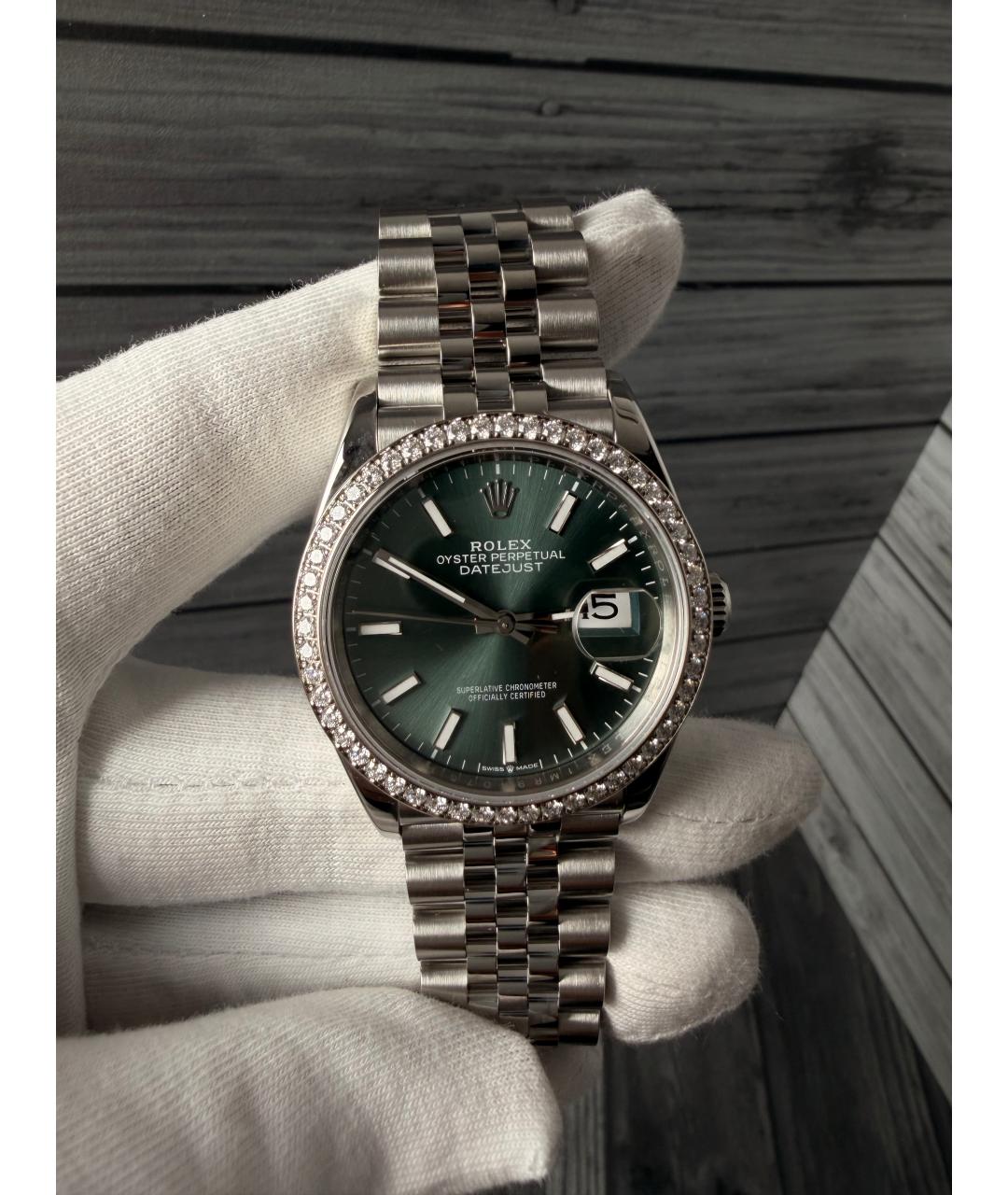 ROLEX Зеленые часы, фото 5