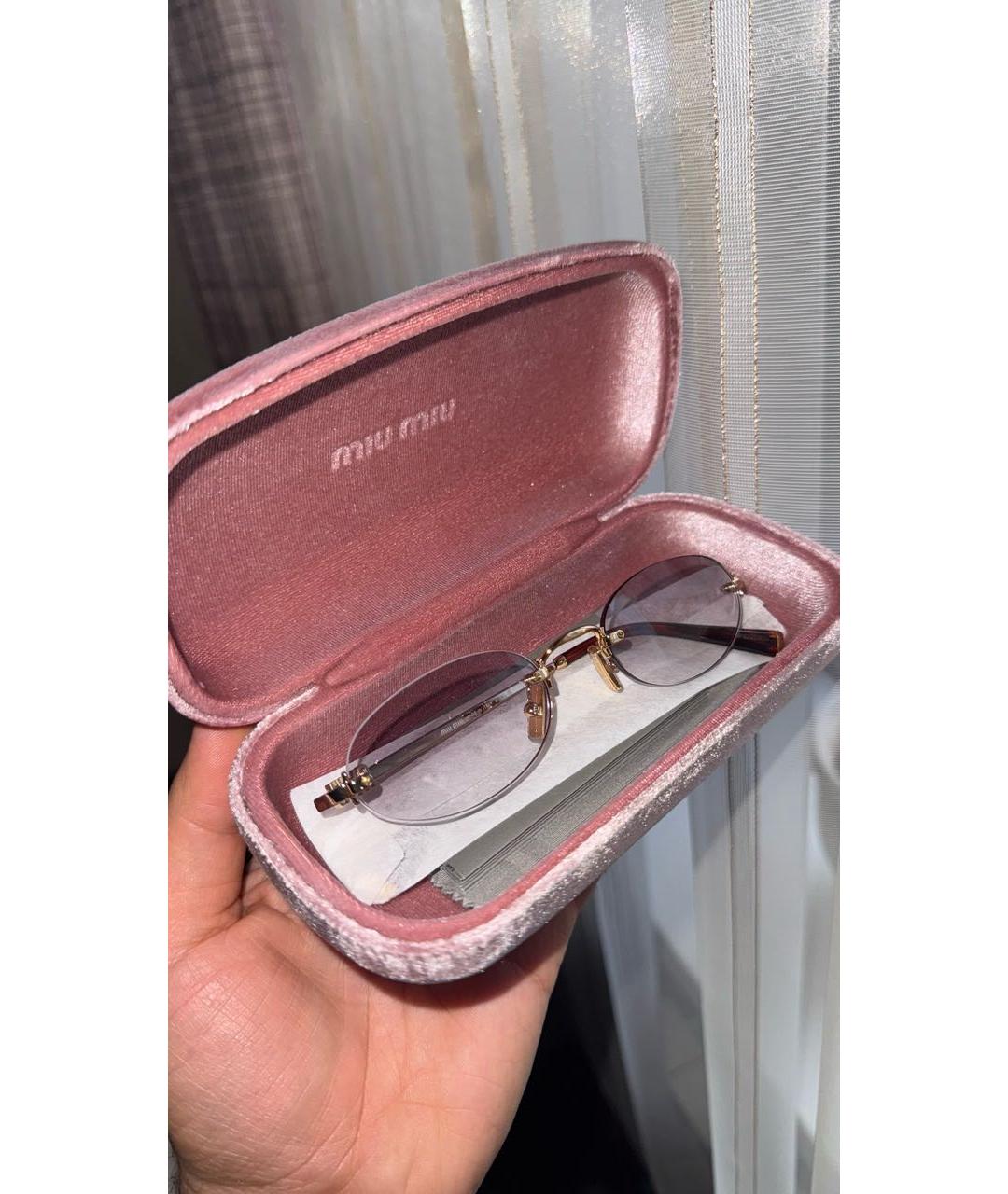 MIU MIU Серые металлические солнцезащитные очки, фото 2