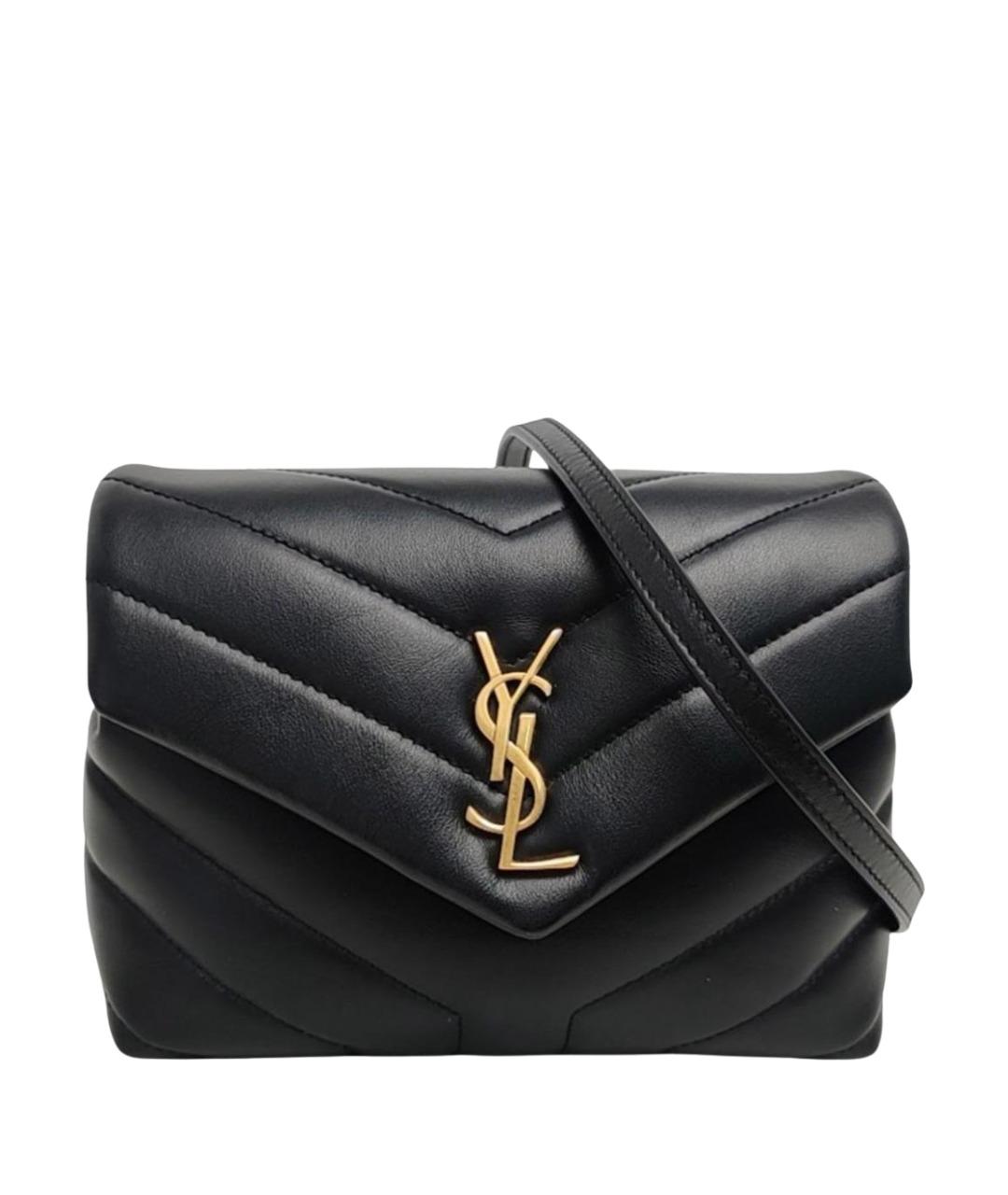SAINT LAURENT Черная кожаная сумка через плечо, фото 1