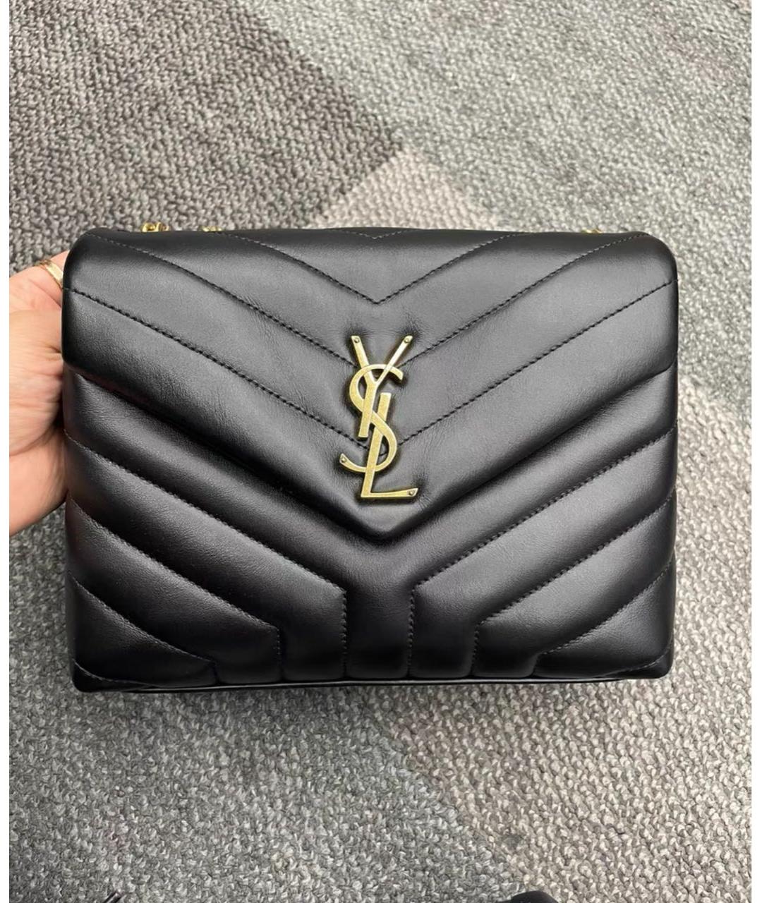 SAINT LAURENT Черная кожаная сумка через плечо, фото 2