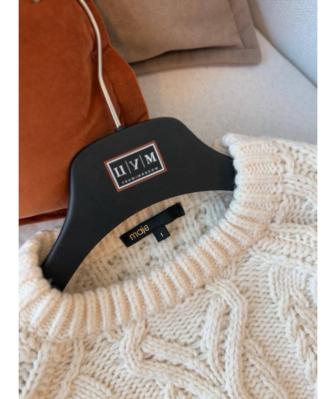 MAJE Белый шерстяной джемпер / свитер, фото 6