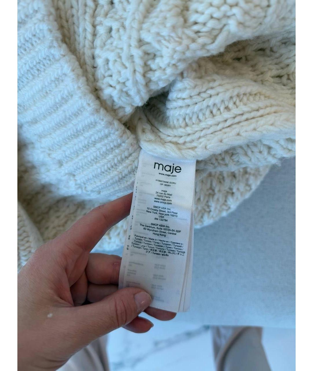 MAJE Белый шерстяной джемпер / свитер, фото 5
