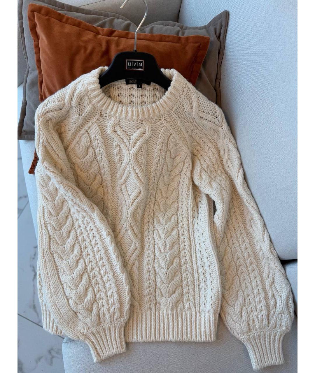 MAJE Белый шерстяной джемпер / свитер, фото 7