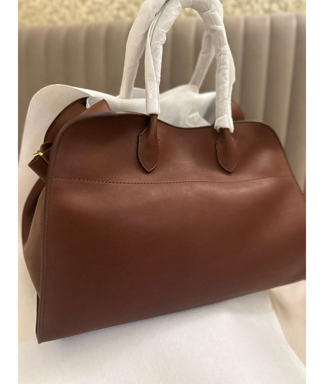 THE ROW Коричневая кожаная сумка с короткими ручками, фото 6