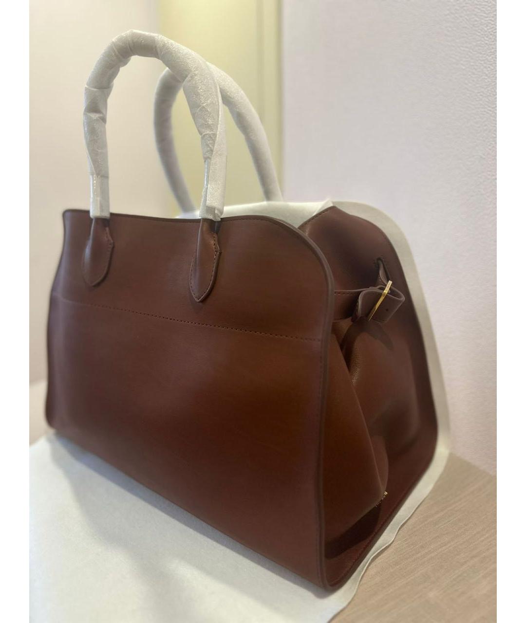 THE ROW Коричневая кожаная сумка с короткими ручками, фото 7