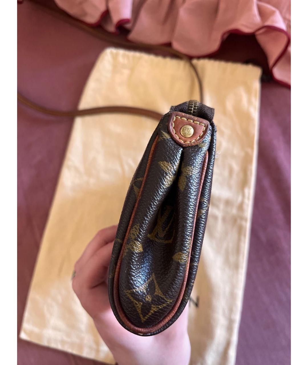 LOUIS VUITTON Коричневая кожаная сумка через плечо, фото 5