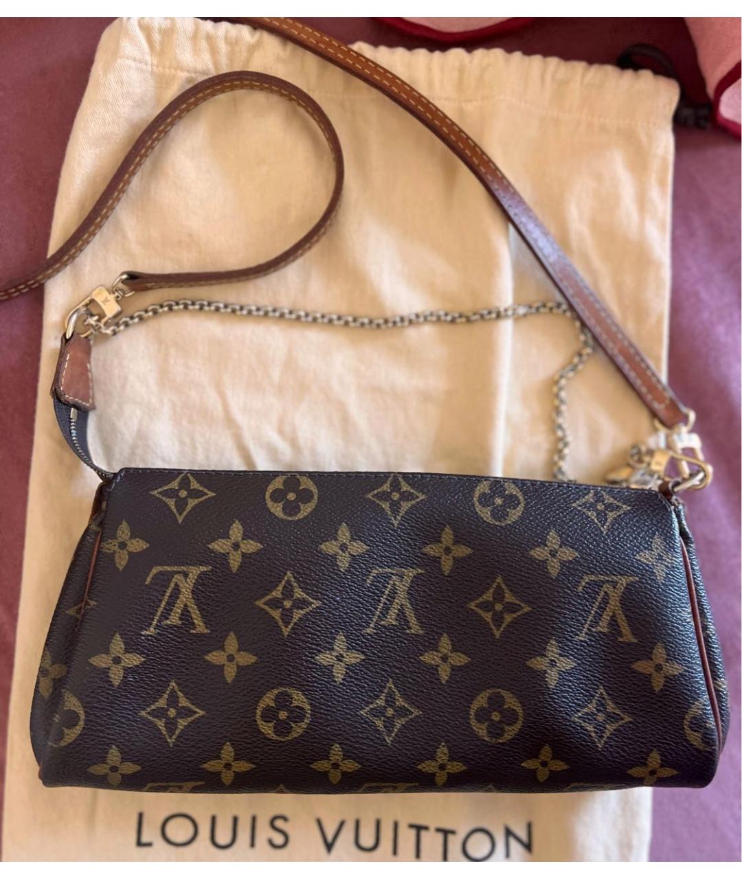 LOUIS VUITTON Коричневая кожаная сумка через плечо, фото 4