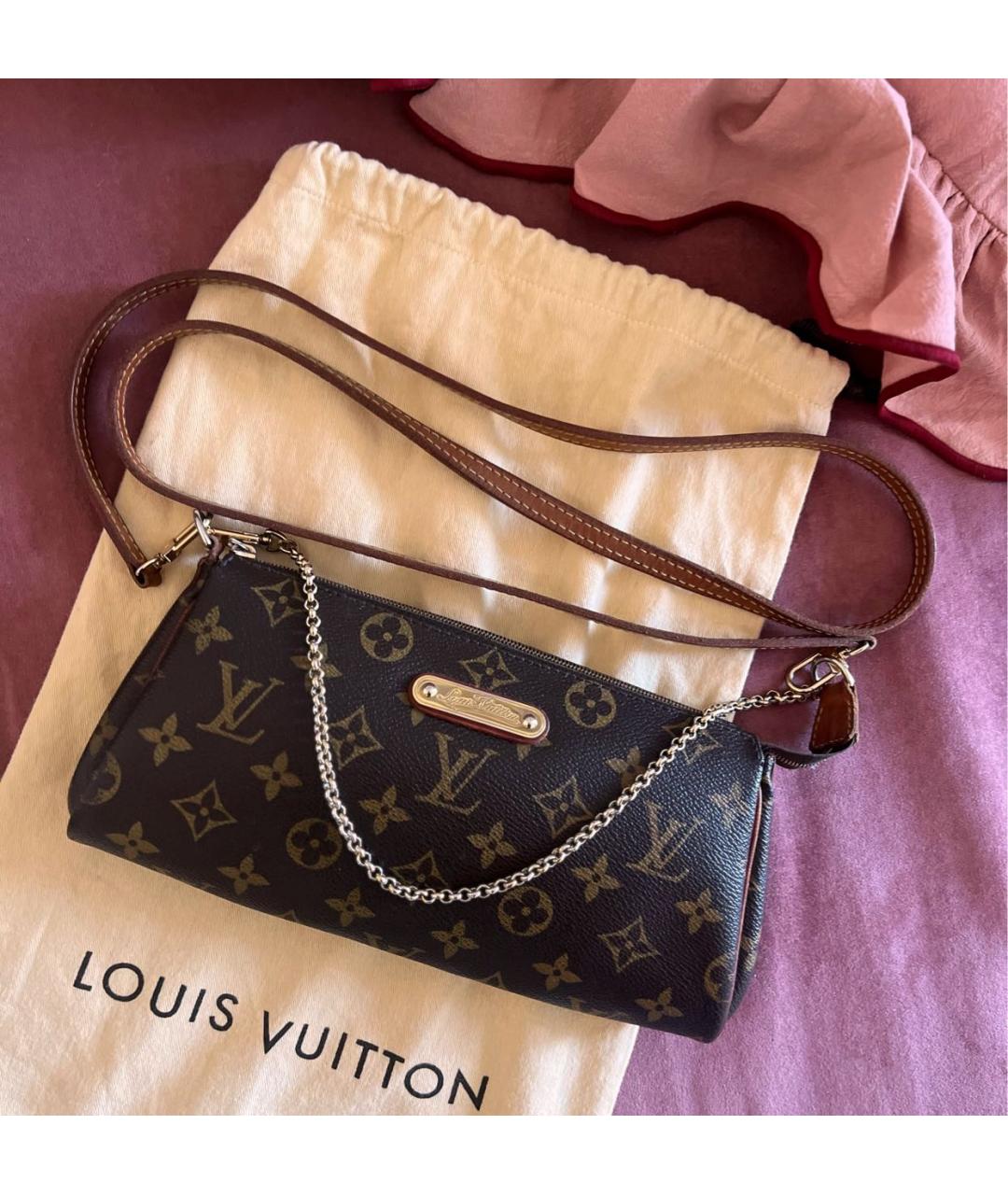 LOUIS VUITTON Коричневая кожаная сумка через плечо, фото 2