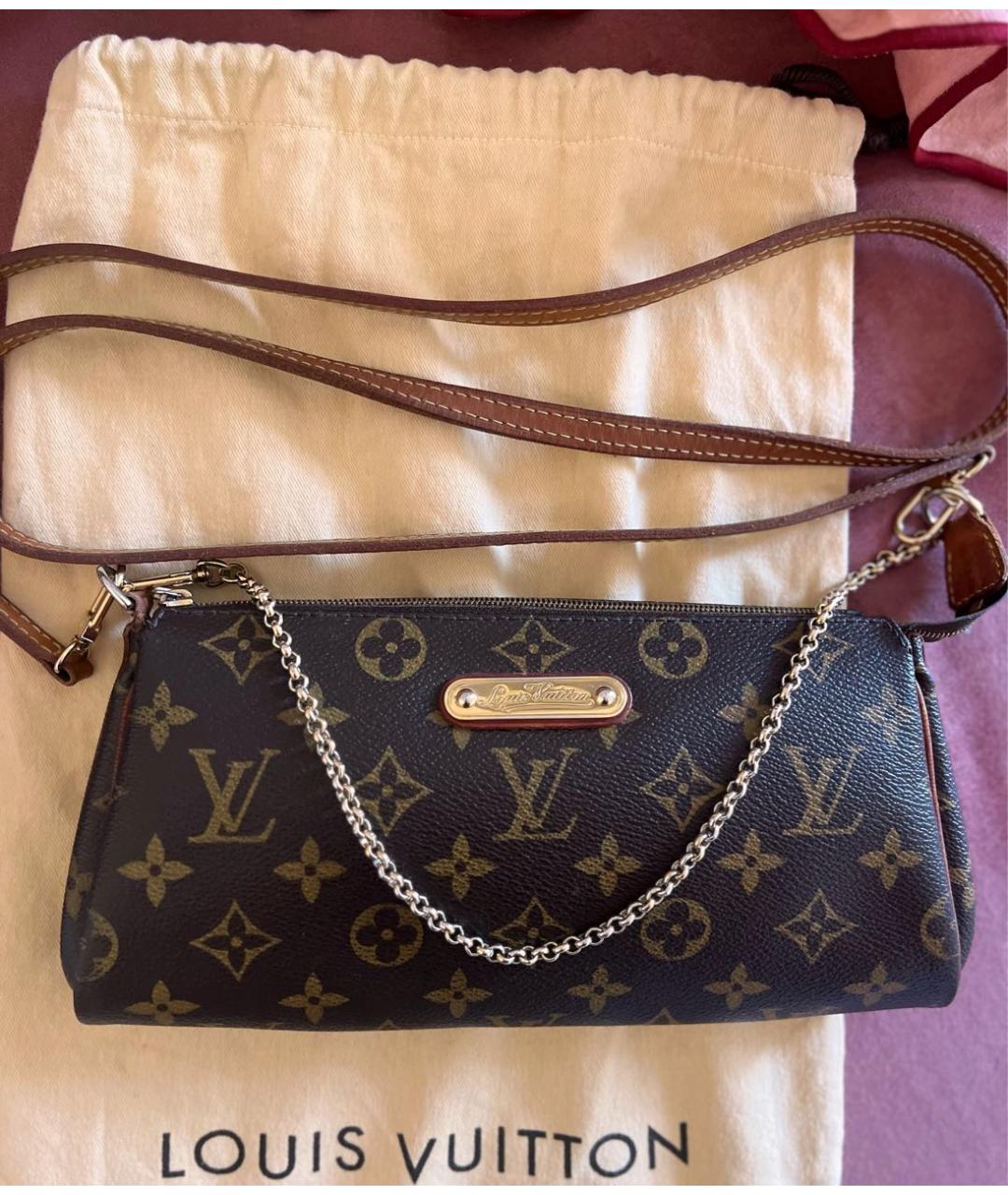 LOUIS VUITTON Коричневая кожаная сумка через плечо, фото 3