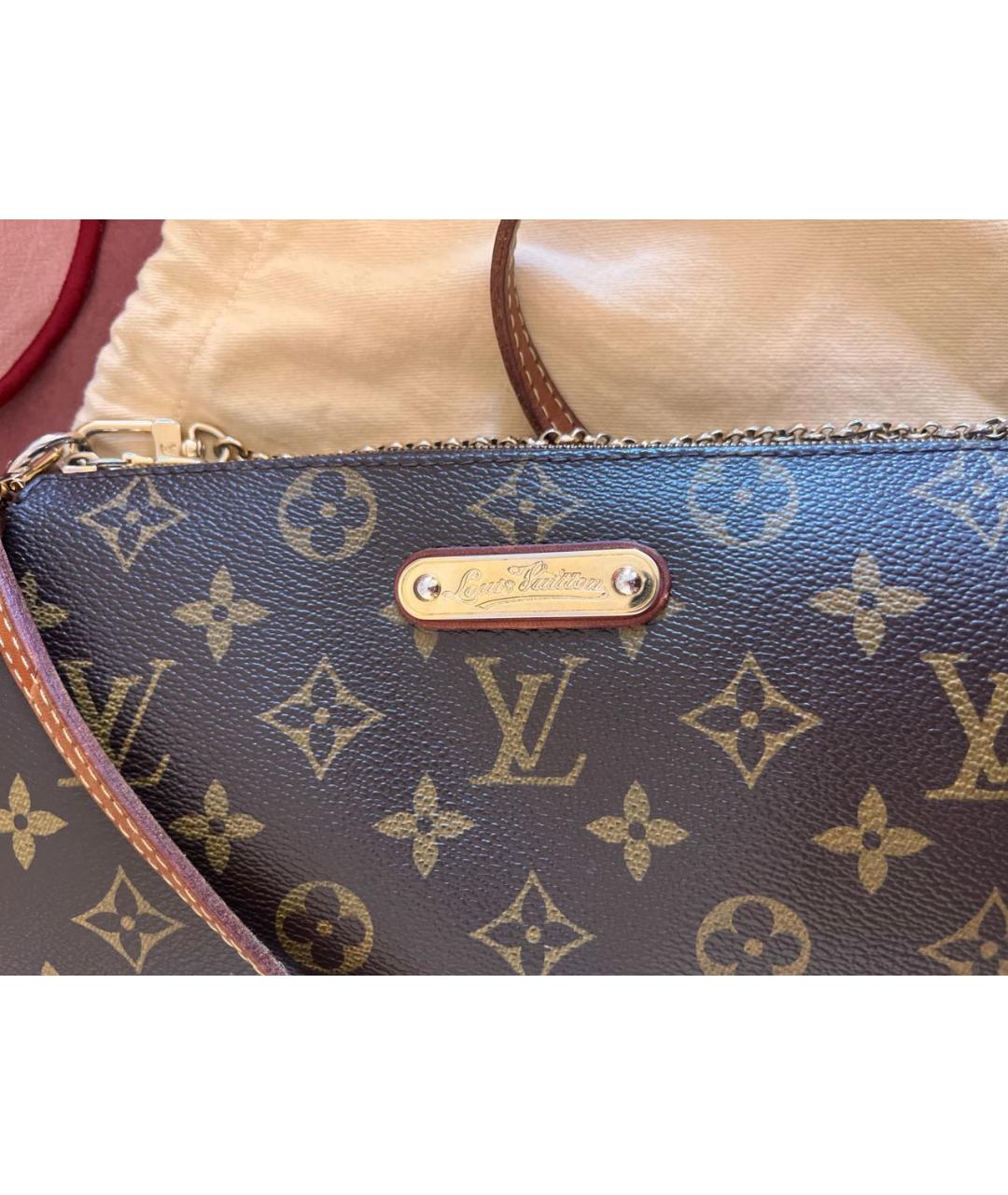 LOUIS VUITTON Коричневая кожаная сумка через плечо, фото 8