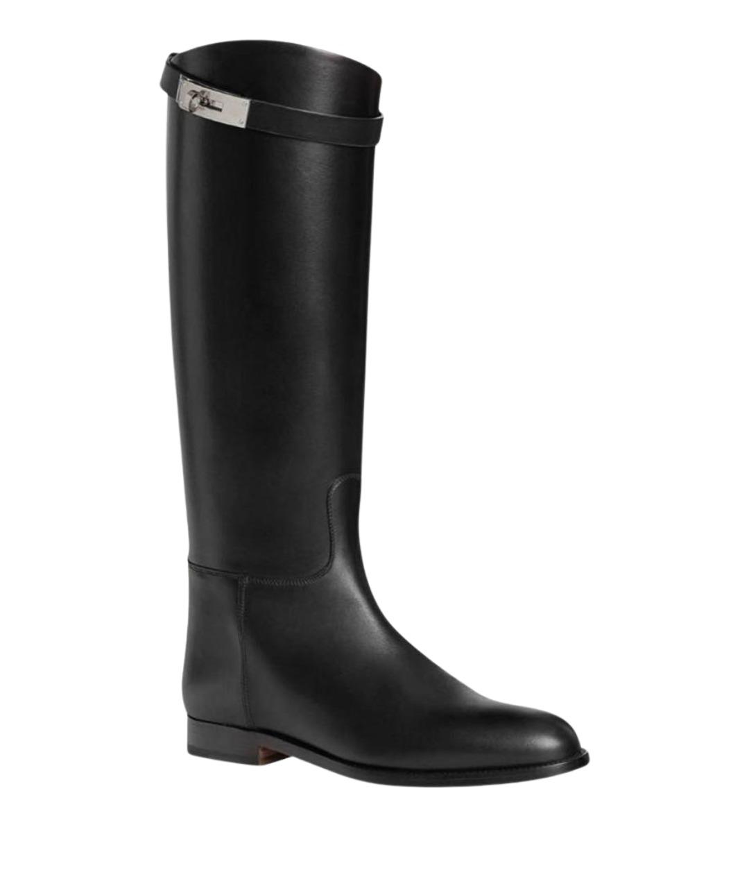 HERMES Черные кожаные сапоги, фото 1