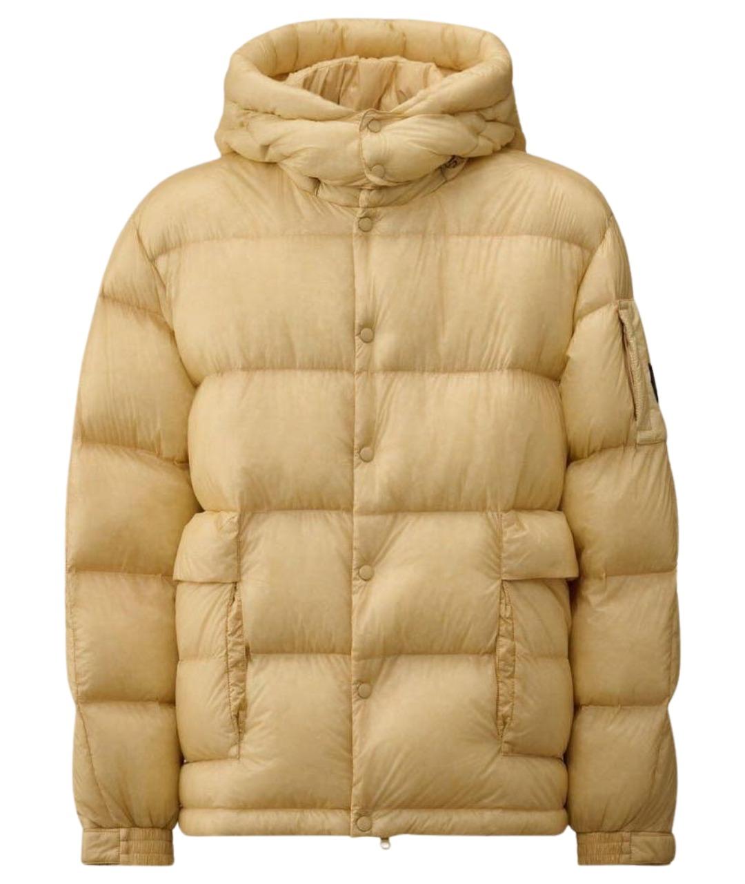 CP COMPANY Бежевый полиамидовый пуховик, фото 1