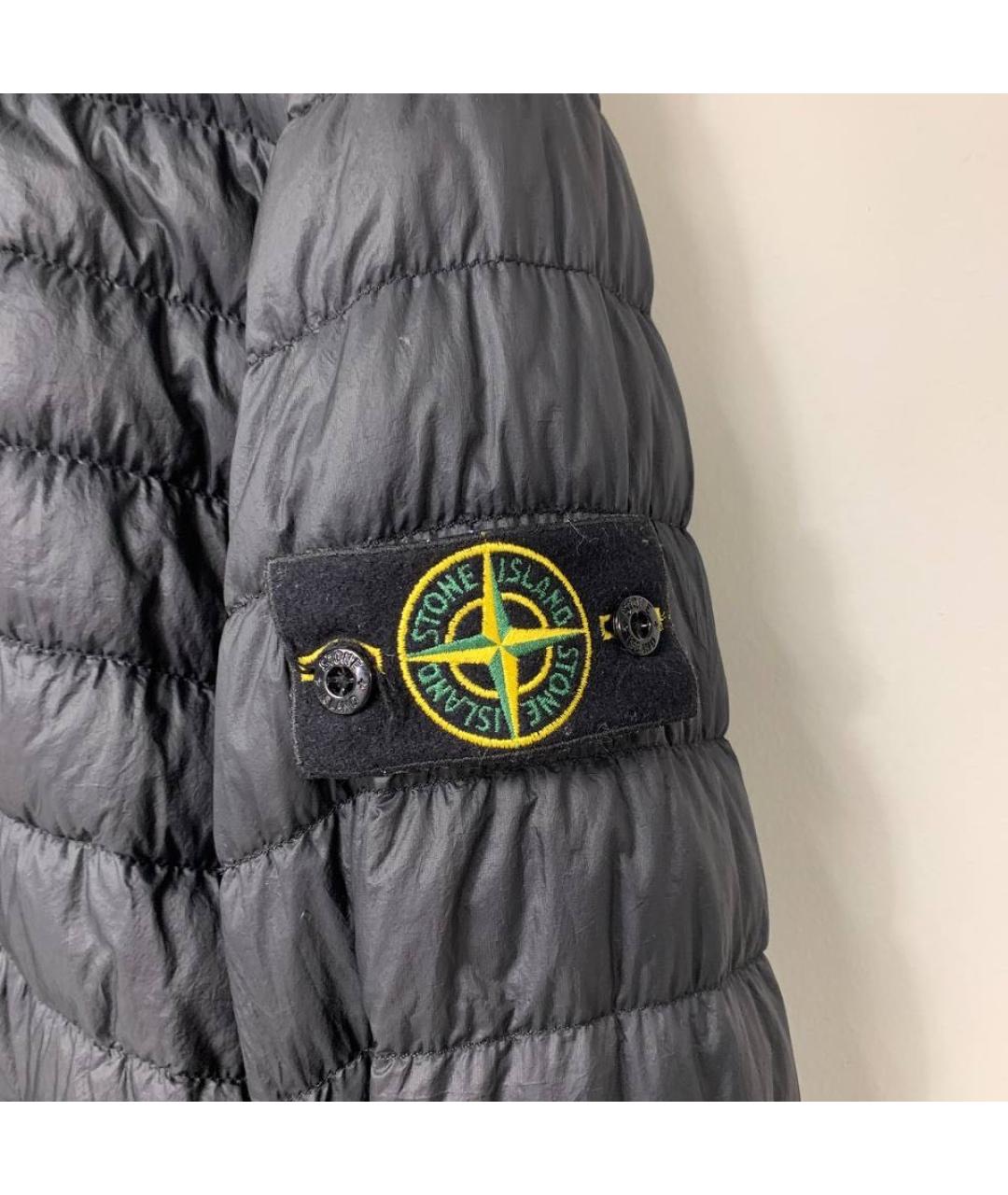 STONE ISLAND Черный полиэстеровый пуховик, фото 2