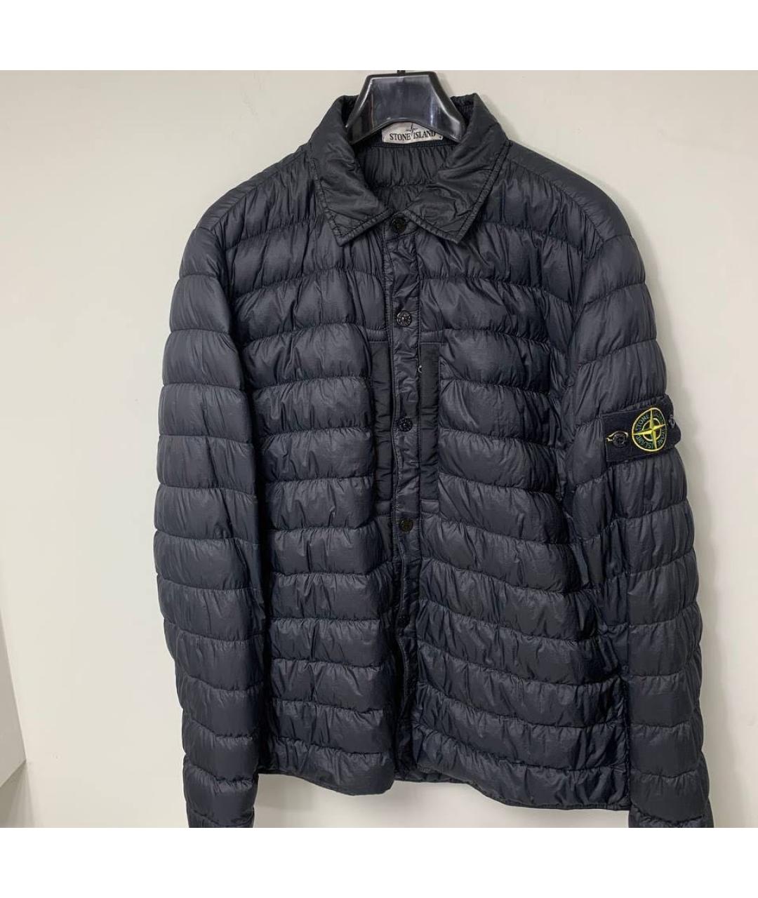 STONE ISLAND Черный полиэстеровый пуховик, фото 7