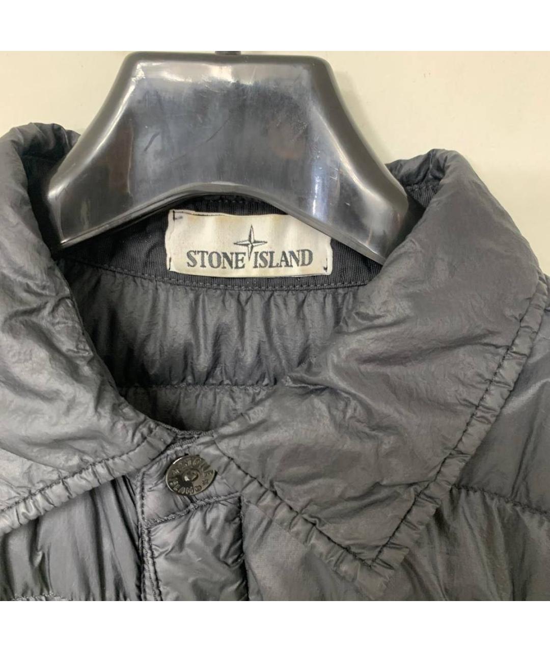 STONE ISLAND Черный полиэстеровый пуховик, фото 3