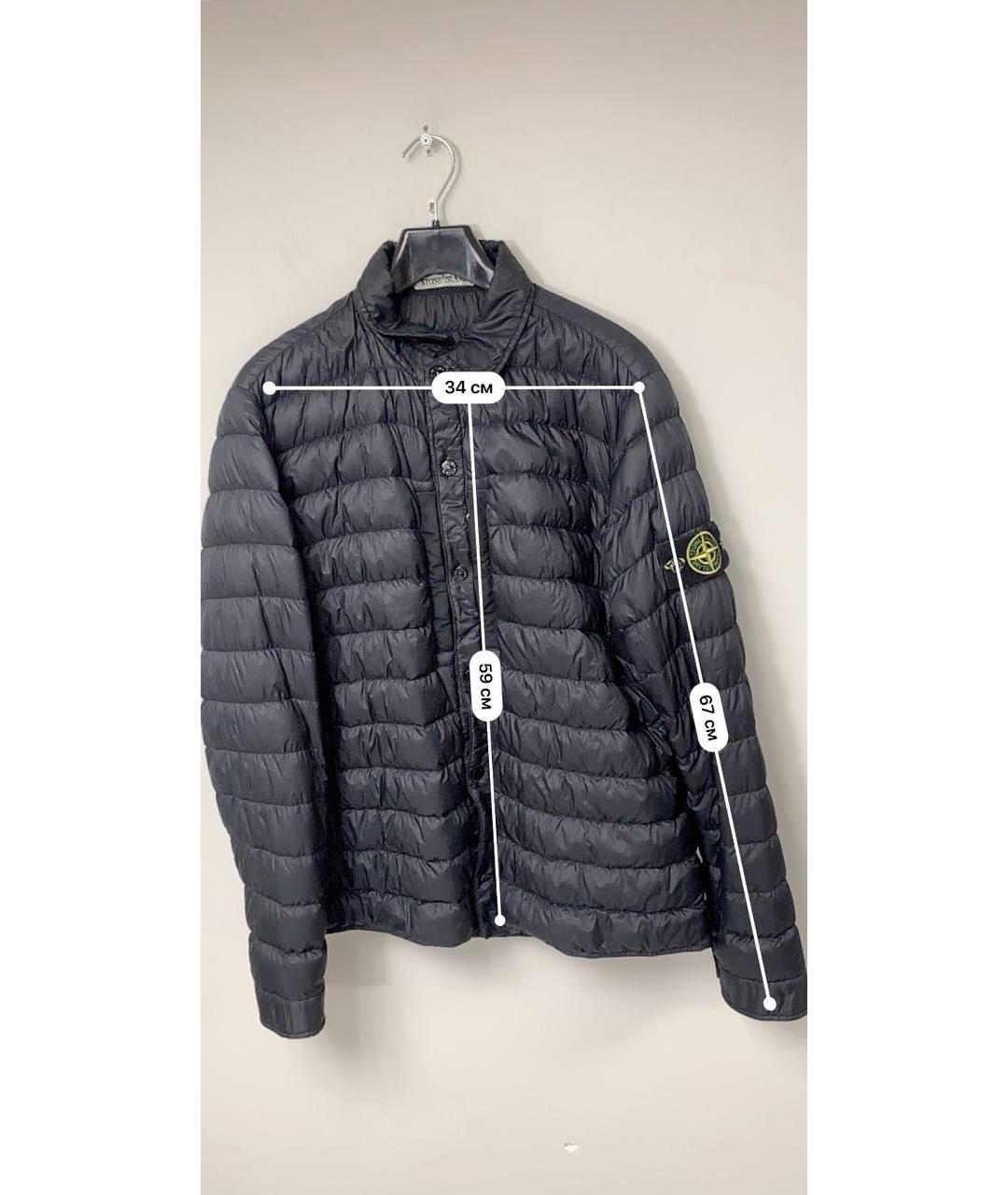 STONE ISLAND Черный полиэстеровый пуховик, фото 6