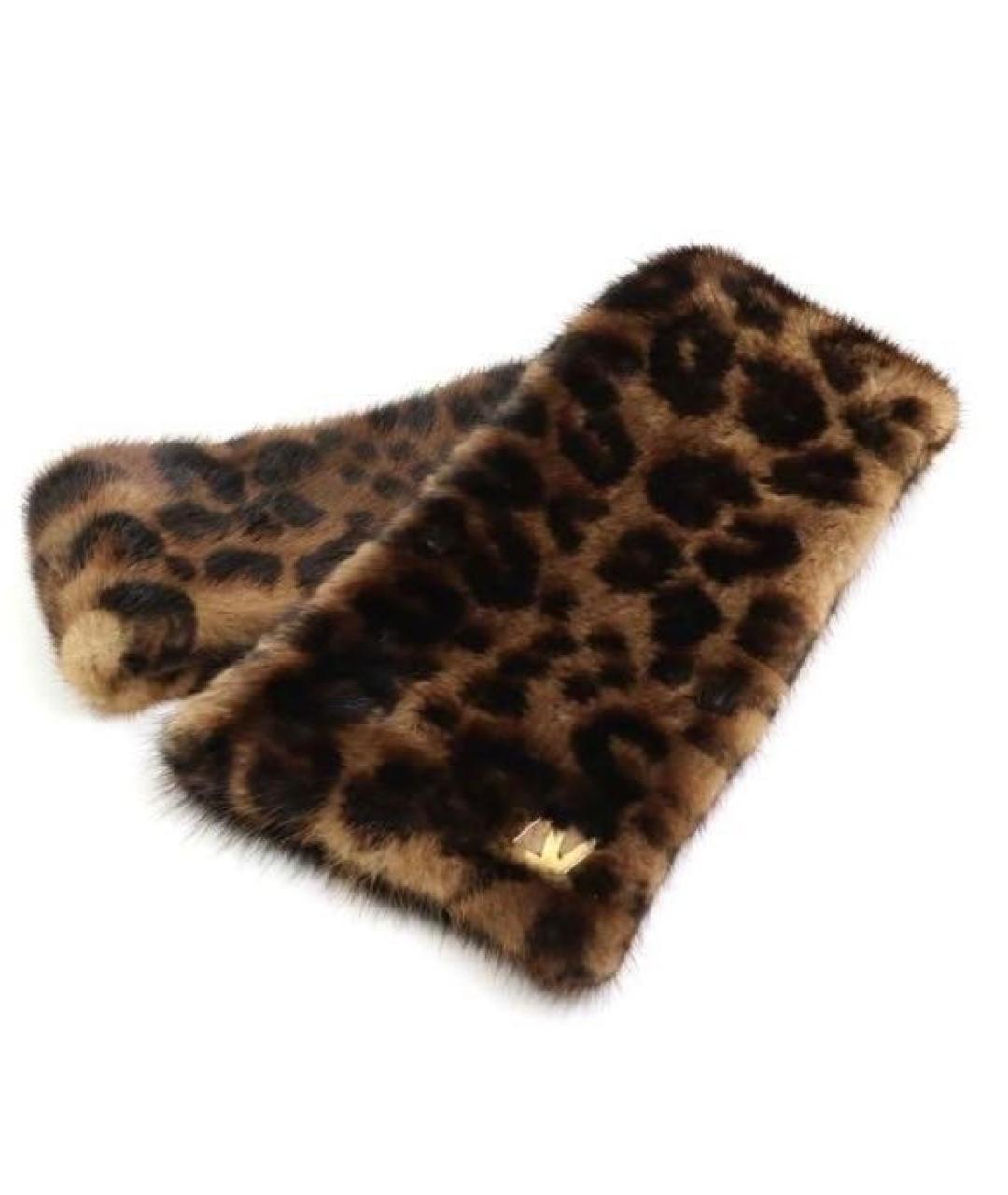 LOUIS VUITTON Коричневый шерстяной шарф, фото 1