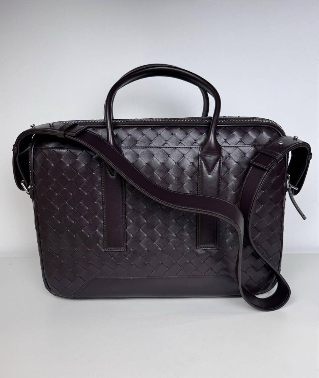 BOTTEGA VENETA Бордовый портфель, фото 3