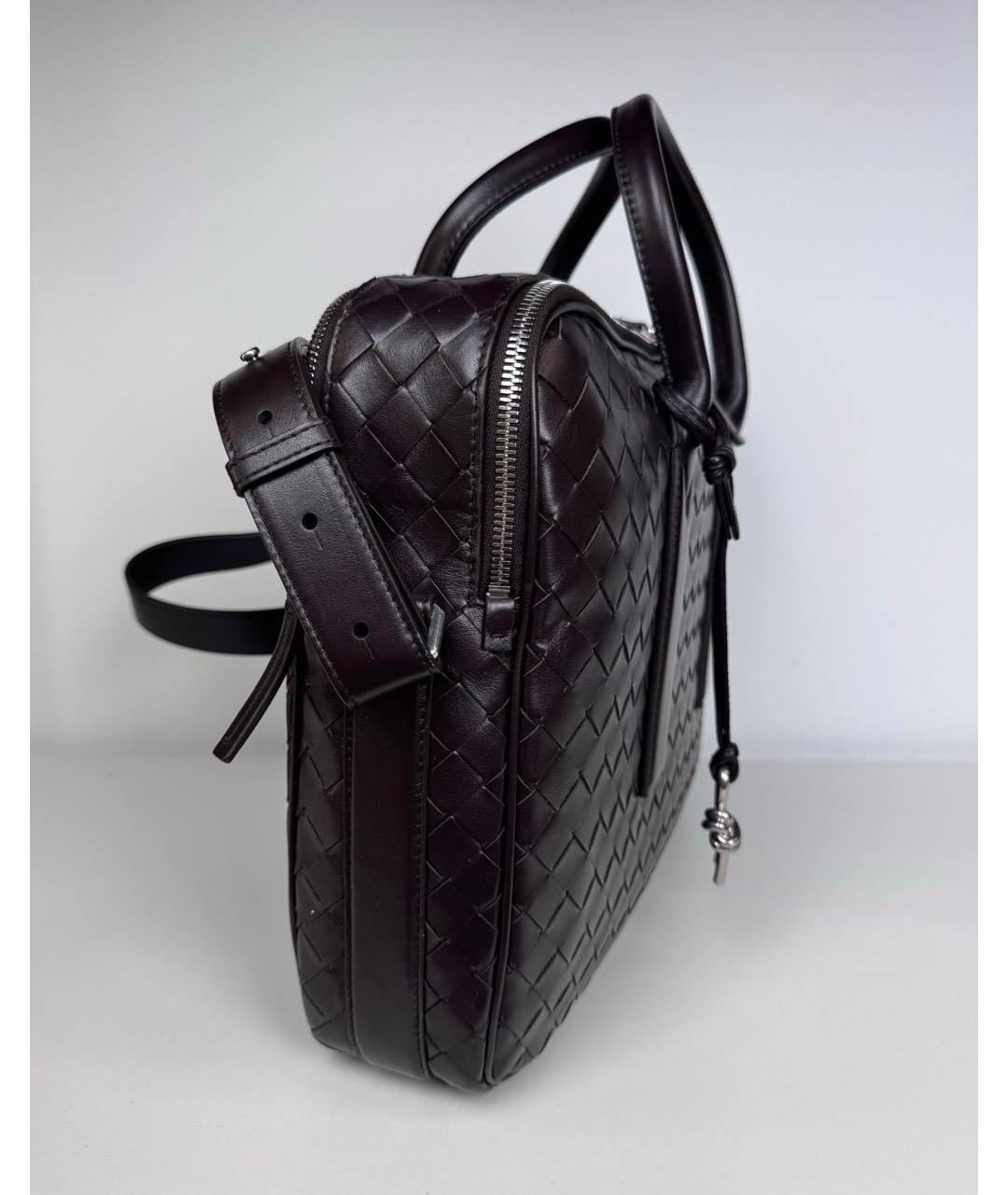BOTTEGA VENETA Бордовый портфель, фото 2