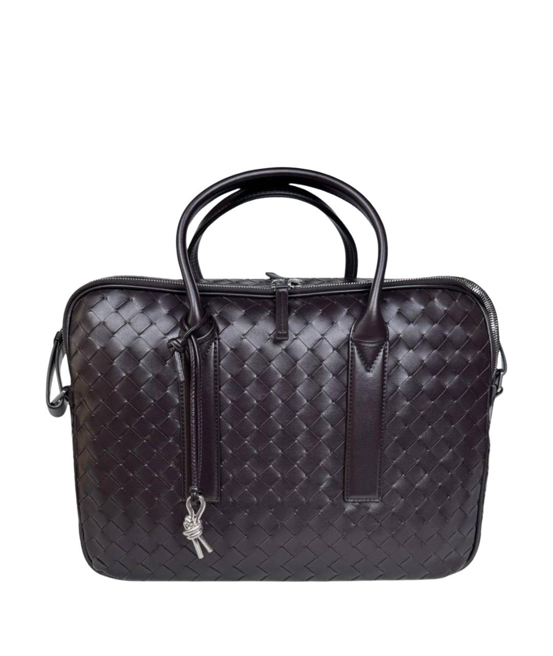 BOTTEGA VENETA Бордовый портфель, фото 1