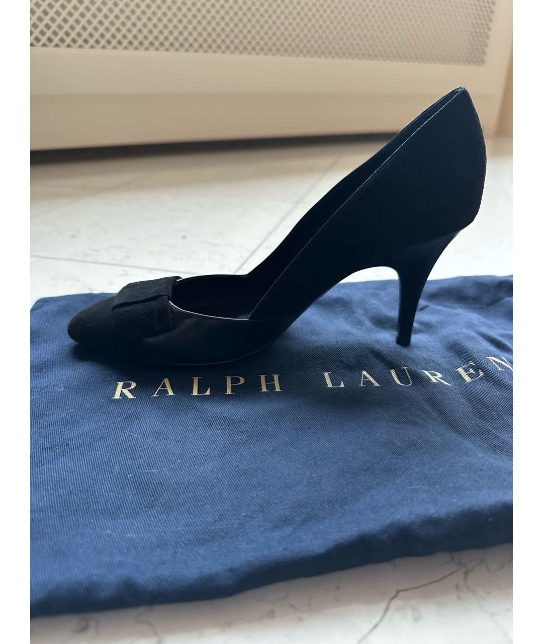 RALPH LAUREN PURPLE LABEL Черные кожаные туфли, фото 6