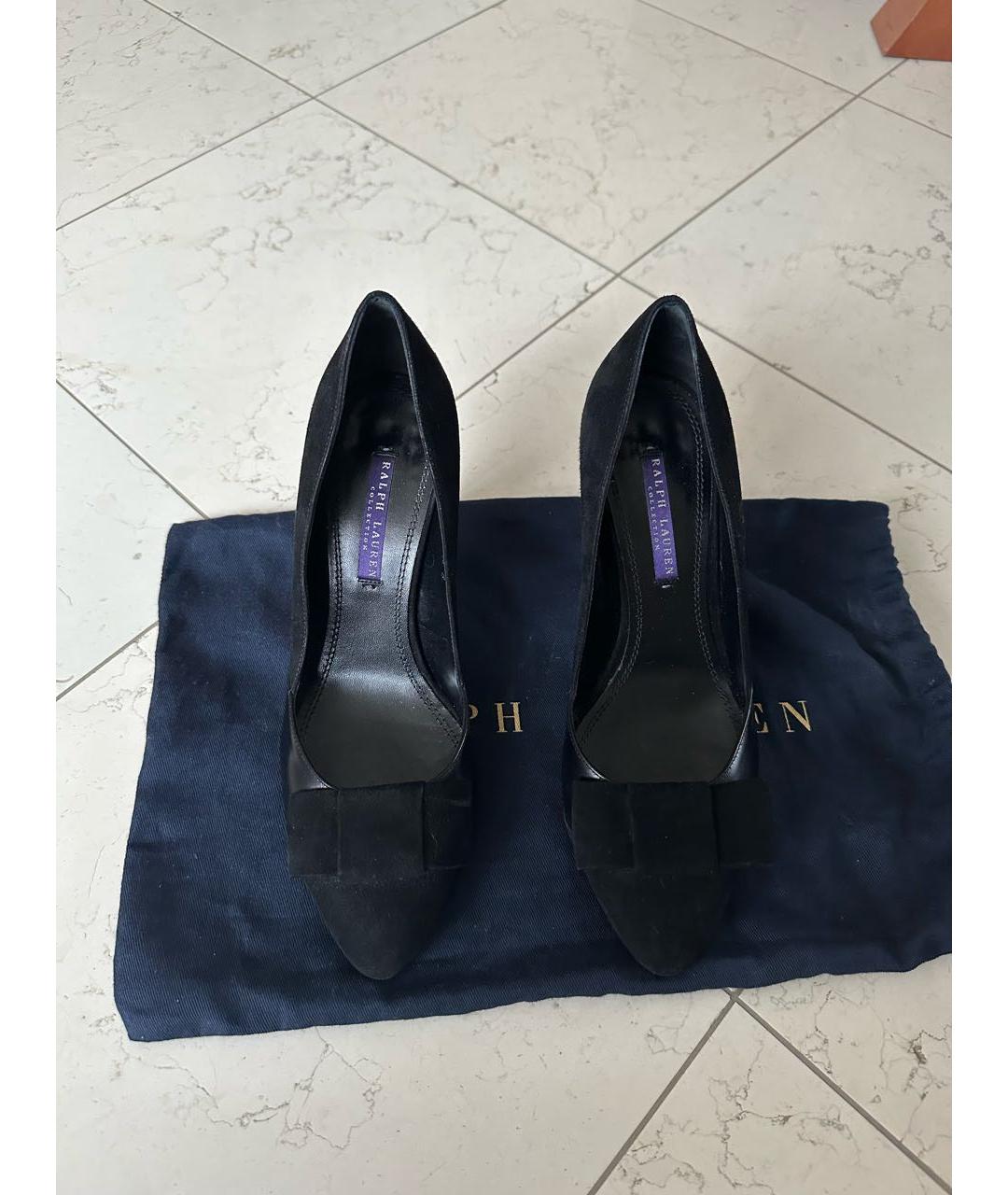 RALPH LAUREN PURPLE LABEL Черные кожаные туфли, фото 2