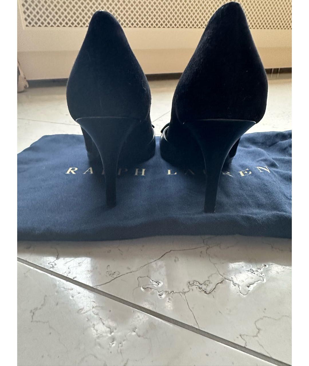 RALPH LAUREN PURPLE LABEL Черные кожаные туфли, фото 3